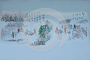 Folk Wall Paintings of Dingxiang Yung Guesthouse in Mount