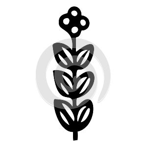 Folkart flower vector illustration. Botanical kids scnadi hand drawn floral.