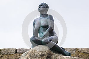 Folkestone Mermaid looking out across English Channel