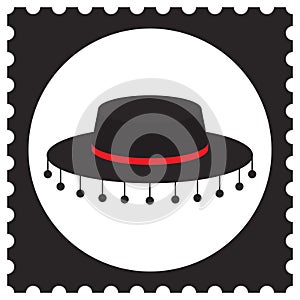 folkloric hat. Vector illustration decorative design