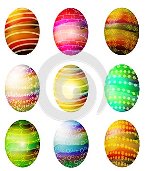 Folksy Dyed Easter Eggs Clip Art