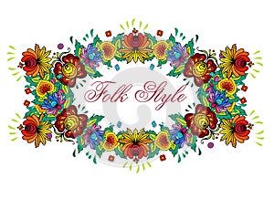 Folksy Floral Frame - Slavic Folk Fashion Flower Garland