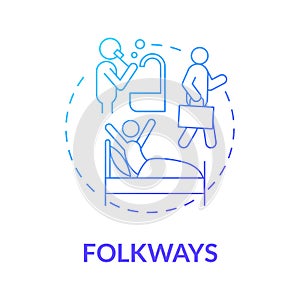 Folkways participation blue gradient concept icon