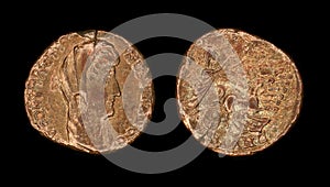 Follis coin from Roman empire
