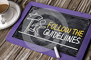 Follow the guidelines handwritten on blackboard