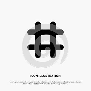 Follow, Hash tag, Tweet, Twitter solid Glyph Icon vector