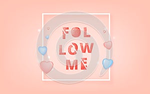 Follow me banner. Vector illustration.