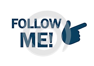 Follow me icon with hand â€“ vector