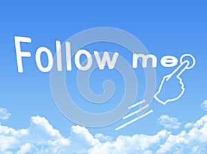 Follow me message cloud shape