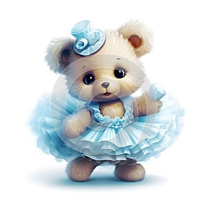Follow the rhythm and grace of a cute ballerina teddy bear
