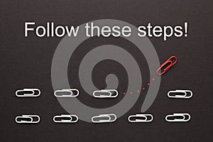 Follow These Steps Concept