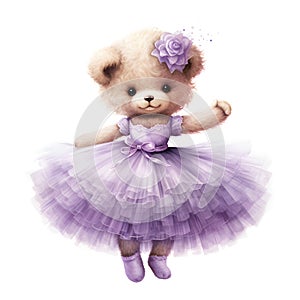 Follow the steps of a cute and colorful ballerina teddy bear