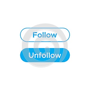 Follow and Unfollow Button Icon Inspired by Twitter