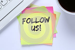 Follow us follower followers fans likes social networking business media internet desk photo