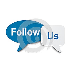 Follow us icon speech bubble Ã¢â¬â vector