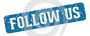 follow us rectangular sign. follow us stamp