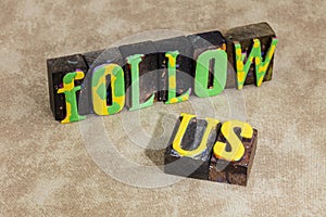 Follow us social media marketing banner network online promotion