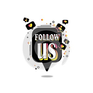 Follow us. Social media. Social network