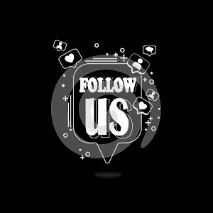 Follow us. Social media. Social network
