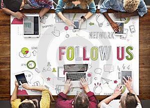 Follow Us Social Network Connect Social Media Concept