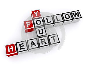 Follow your heart word blocks