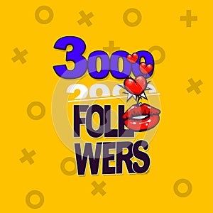 Follower banner comic text pop art design