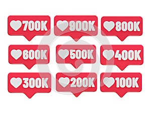 follower celebration text icon vector illustration element 3d rendering transparent eps