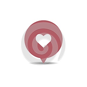 follower icon, heart, like vector icon on white background