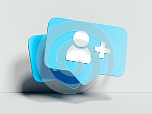 Follower symbol or icon on white background. 3d rendering. Social media concept.