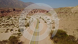 Following a car in the desert of Salta, Argentina