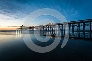 Folly Beach on Folly Beach Island Charleston, South Carolina During Sunrise