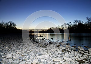 Folsom River Bridge at Sunset