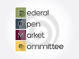 FOMC - Federal Open Market Committee acronym, business concept background