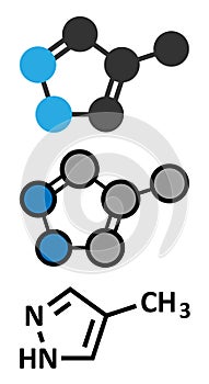 Fomepizole molecule. Antidote used to treat methanol and ethylene glycol poisoning