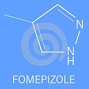 Fomepizole molecule. Antidote used to treat methanol and ethylene glycol poisoning. Skeletal formula.