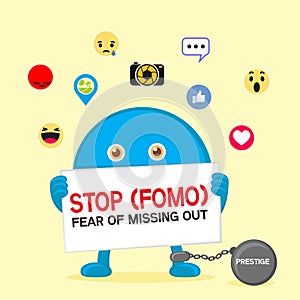 fomo fear of missing out concept vector illustration