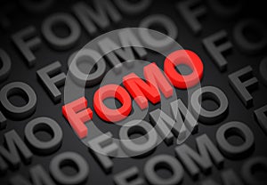 FOMO - Fear of Missing Out conceptual tagcloud background