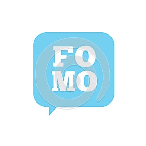 FOMO Icon - Fear of Missing Out Trendy Modern Acronym - Social M