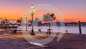 Fondamenta Zattere at sunrise in Venice, Italy photo
