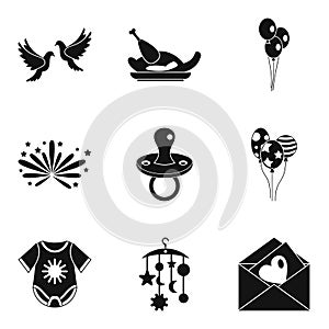 Fondness icons set, simple style