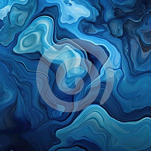 Fondo abstracto con formas sinuosas y textura de piedra liquida de tonos azules