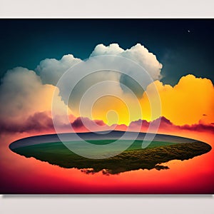 Fondo de nubes 3d aesthetic, fondo de pantalla, creado con IA generativa photo