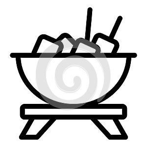 Fondu melt icon outline vector. Cheese fondue