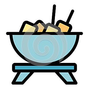 Fondu melt icon vector flat