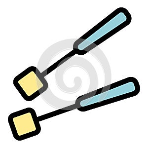 Fondue fork icon vector flat