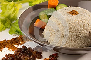 Fonio cooked with vegetables