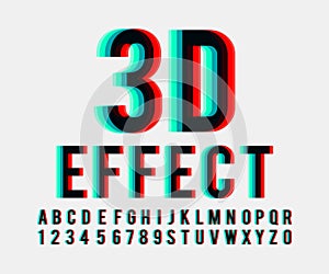 Font 3d effect vector