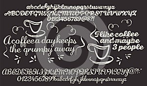 Font alphabet Script Typeface handcrafted handwritten vector label design old style