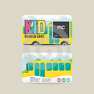 Font And Back Kids Member Card Template