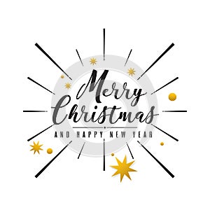 Font black Merry Christmas and Happy New Year. vector. text Call